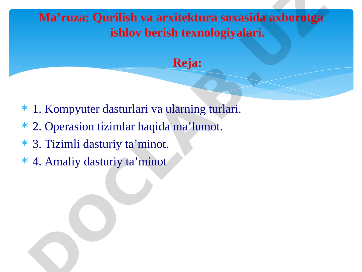 Kompyuter dasturlari va ularning turlari