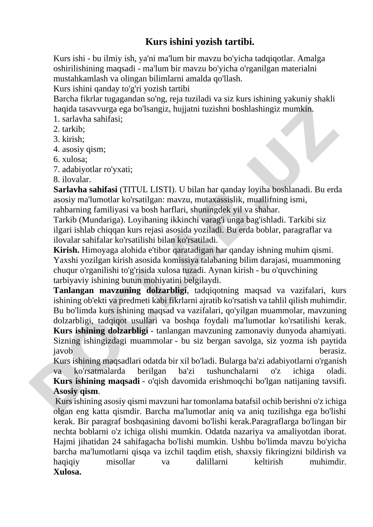 Ilmiy ish yozish tartibi