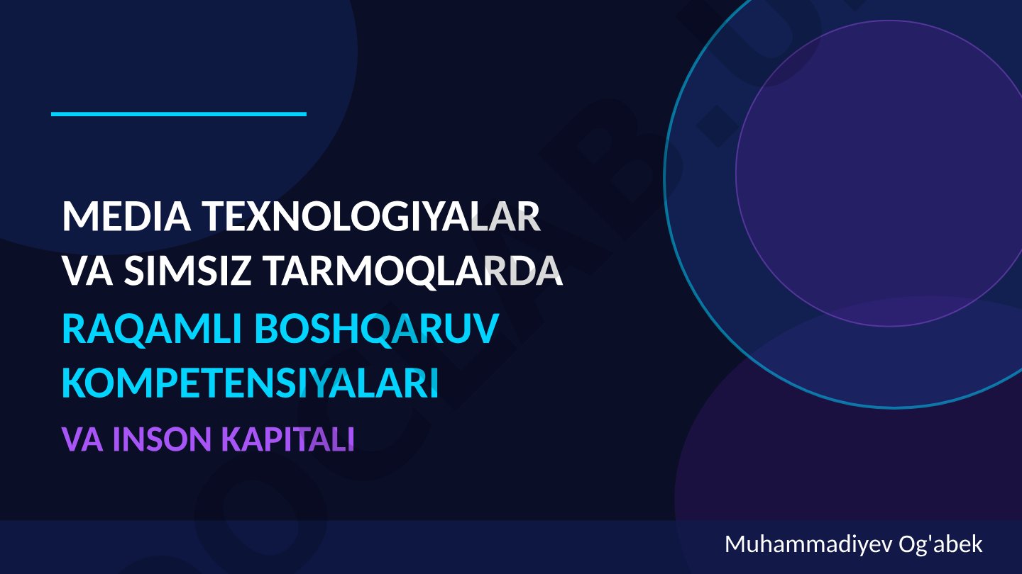 MEDIA TEXNOLOGIYALAR VA SIMSIZ TARMOQLARDA RAQAMLI BOSHQARUV KOMPETENSIYALARI VA INSON KAPITALI