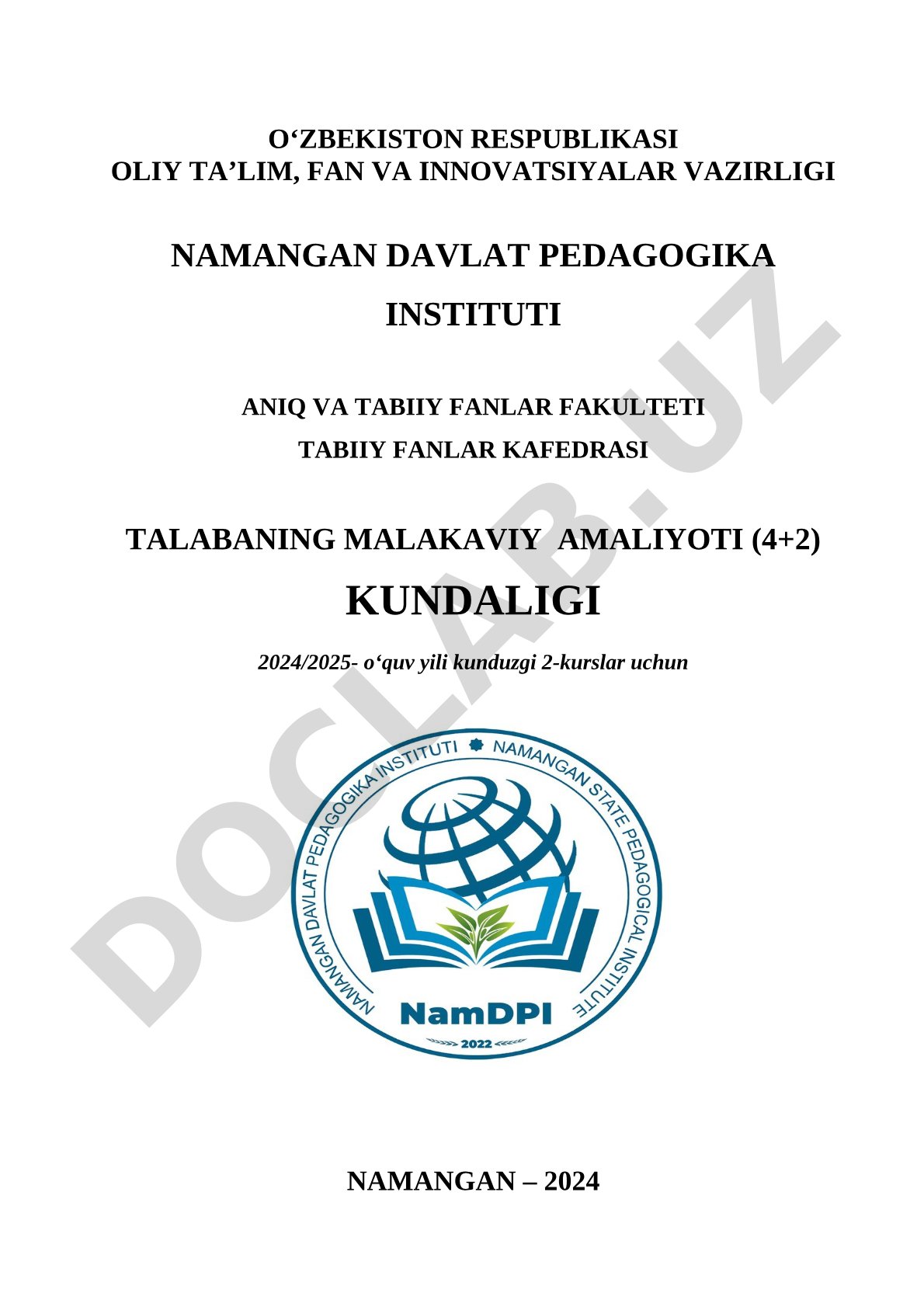 Malakaviy amaliyot kundaligi