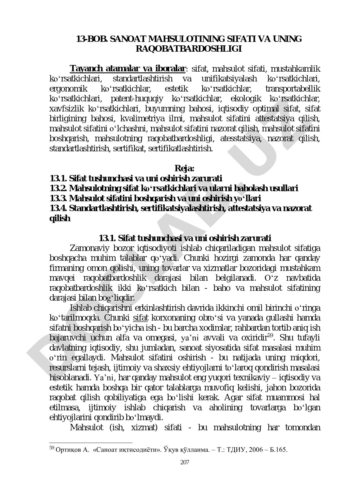 13-bob. Sanoat mahsulotining sifati va uning raqobatbardoshligi