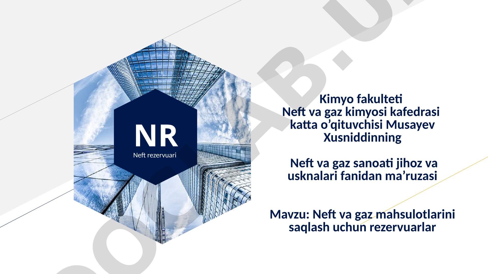 Neft va gaz mahsulotlarini saqlash uchun rezervuarlar