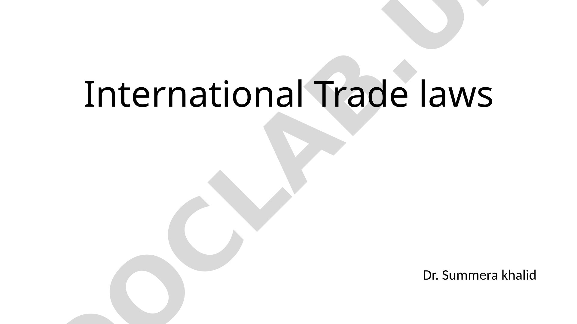 International Trade Laws