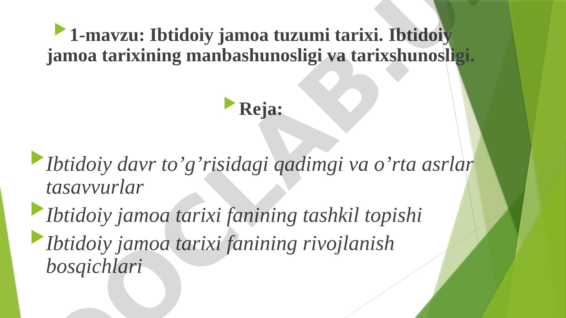Ibtidoiy jamoa tuzumi tarixi