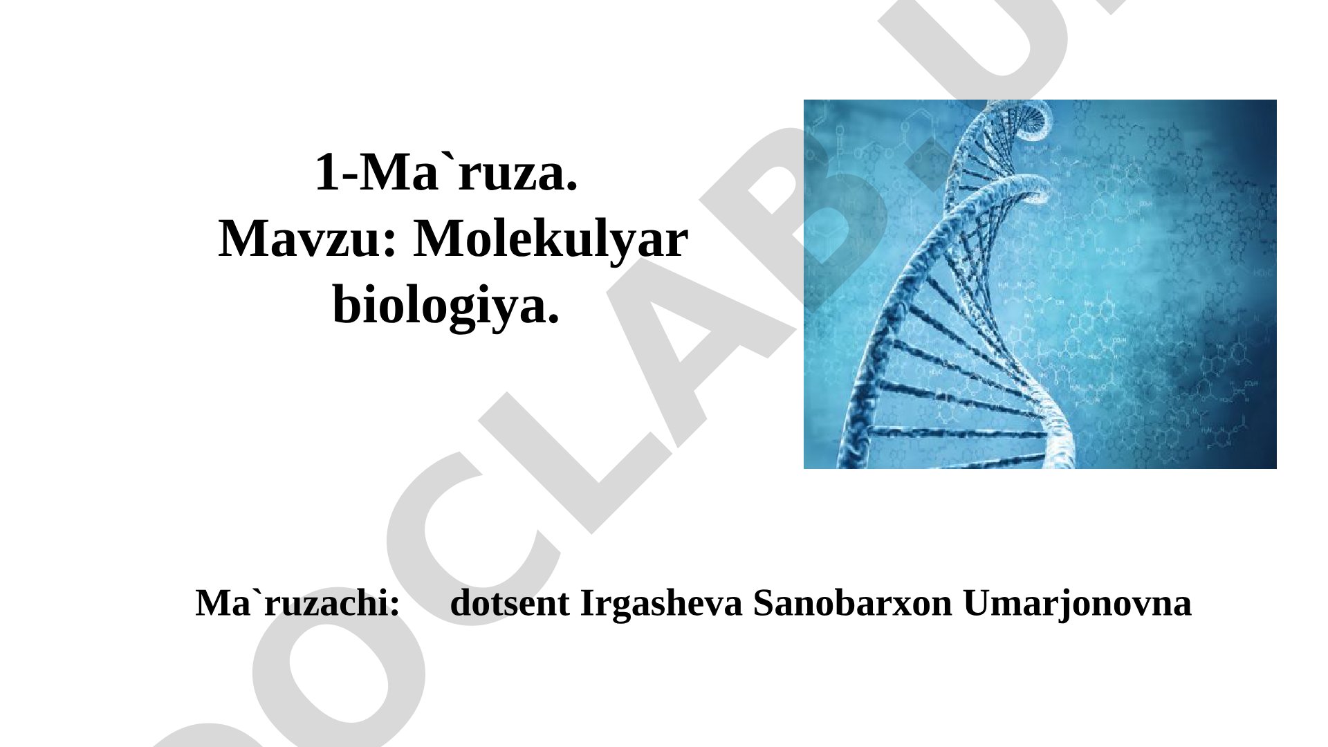 Molekulyar biologiya