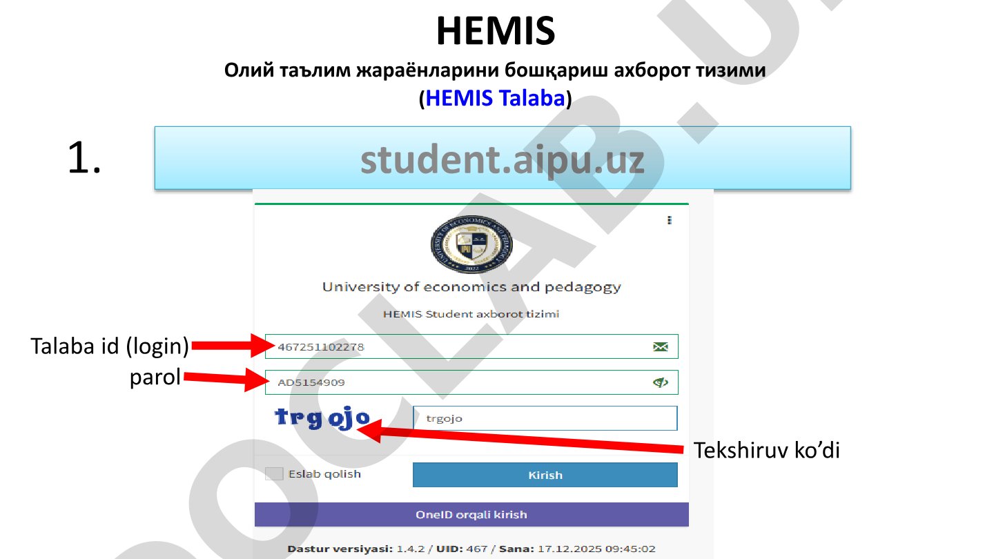 HEMIS талаба тизими функцияларидан фойдаланиш