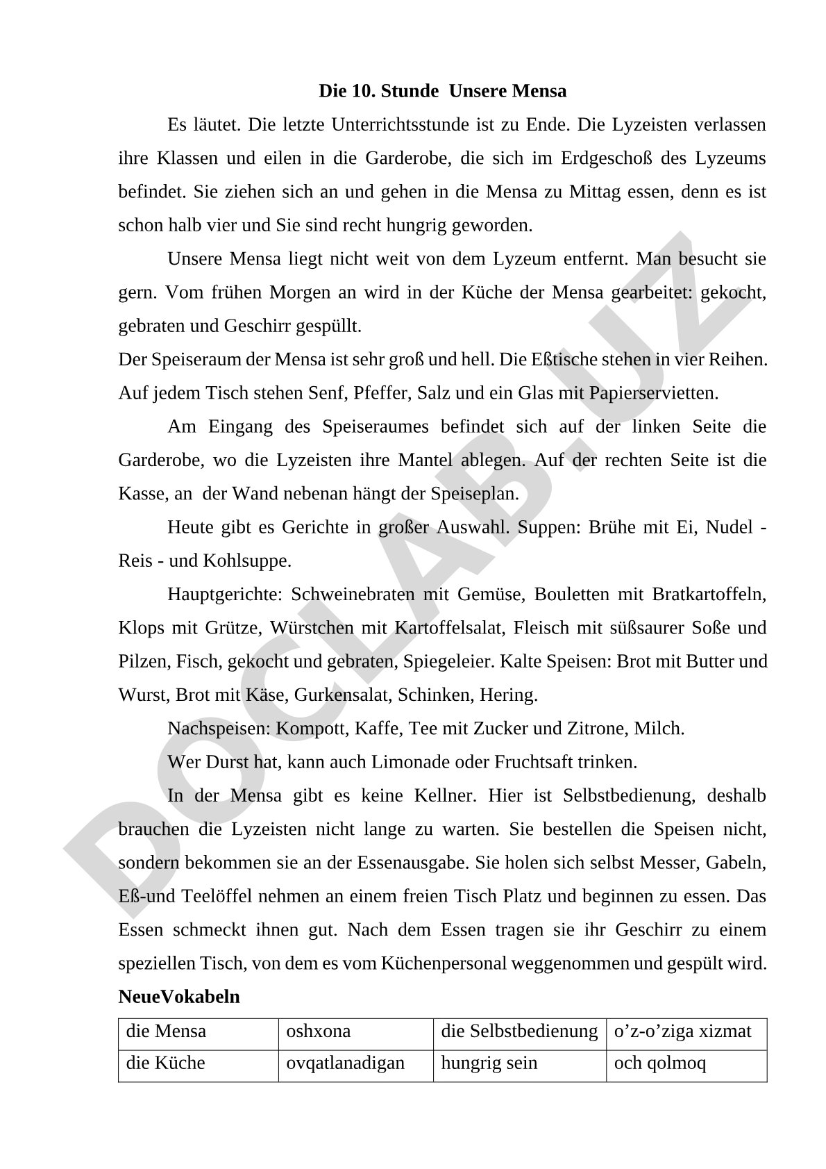 Unsere Mensa