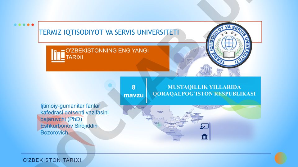 Mustaqillik yillarida Qoraqalpog'iston Respublikasining rivojlanishi