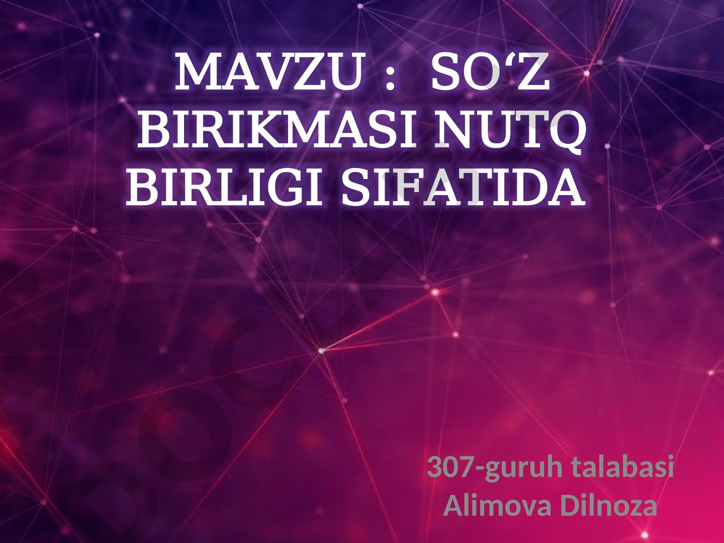 So‘z birikmasi nutq birligi sifatida