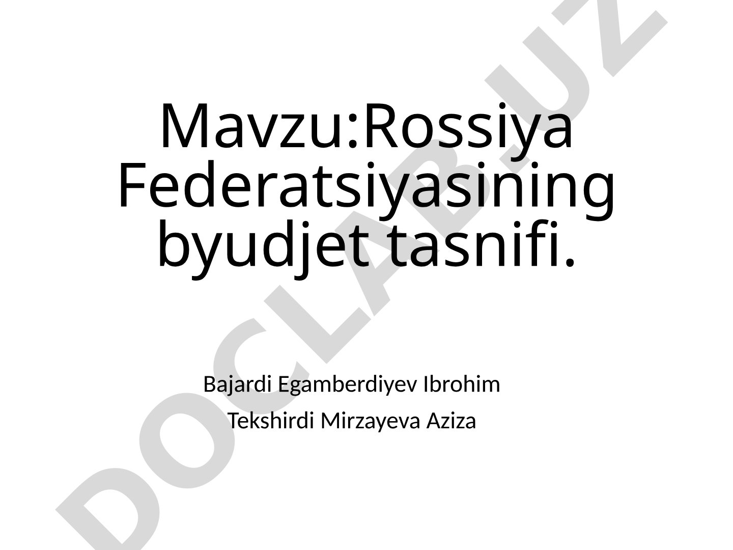 Rossiya Federatsiyasining byudjet tasnifi