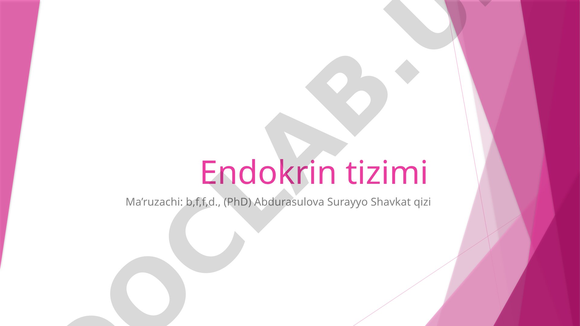 Ichki va tashqi sekretsiya bezlari, gormonlar va ularning funksiyalari haqida ma'lumot