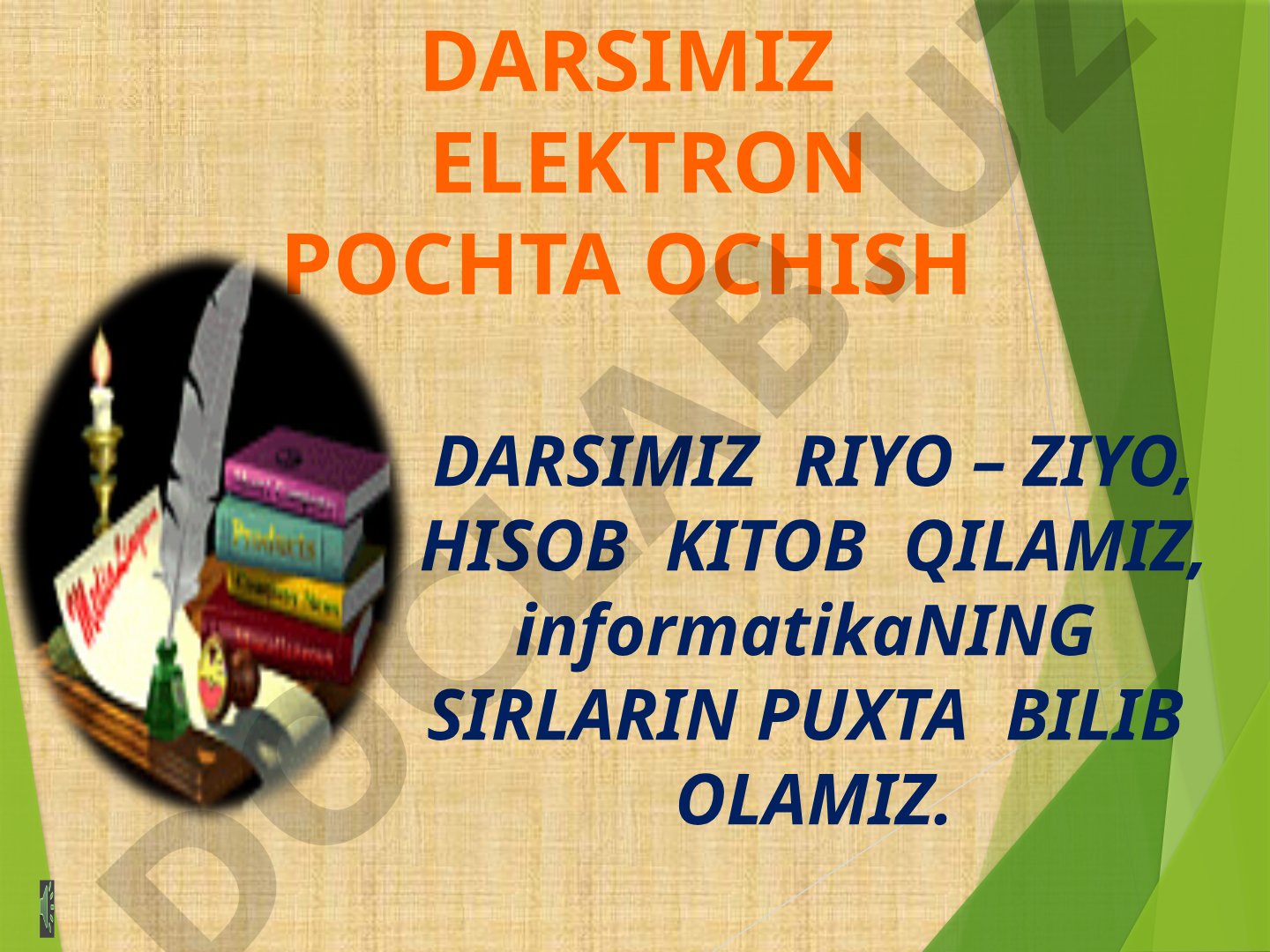 Elektron pochta ochish elementlari
