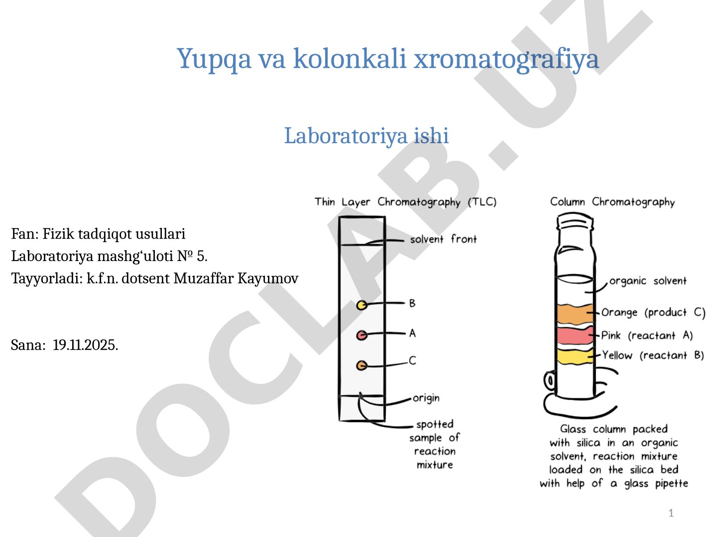 Yupqa va kolonkali xromatografiya