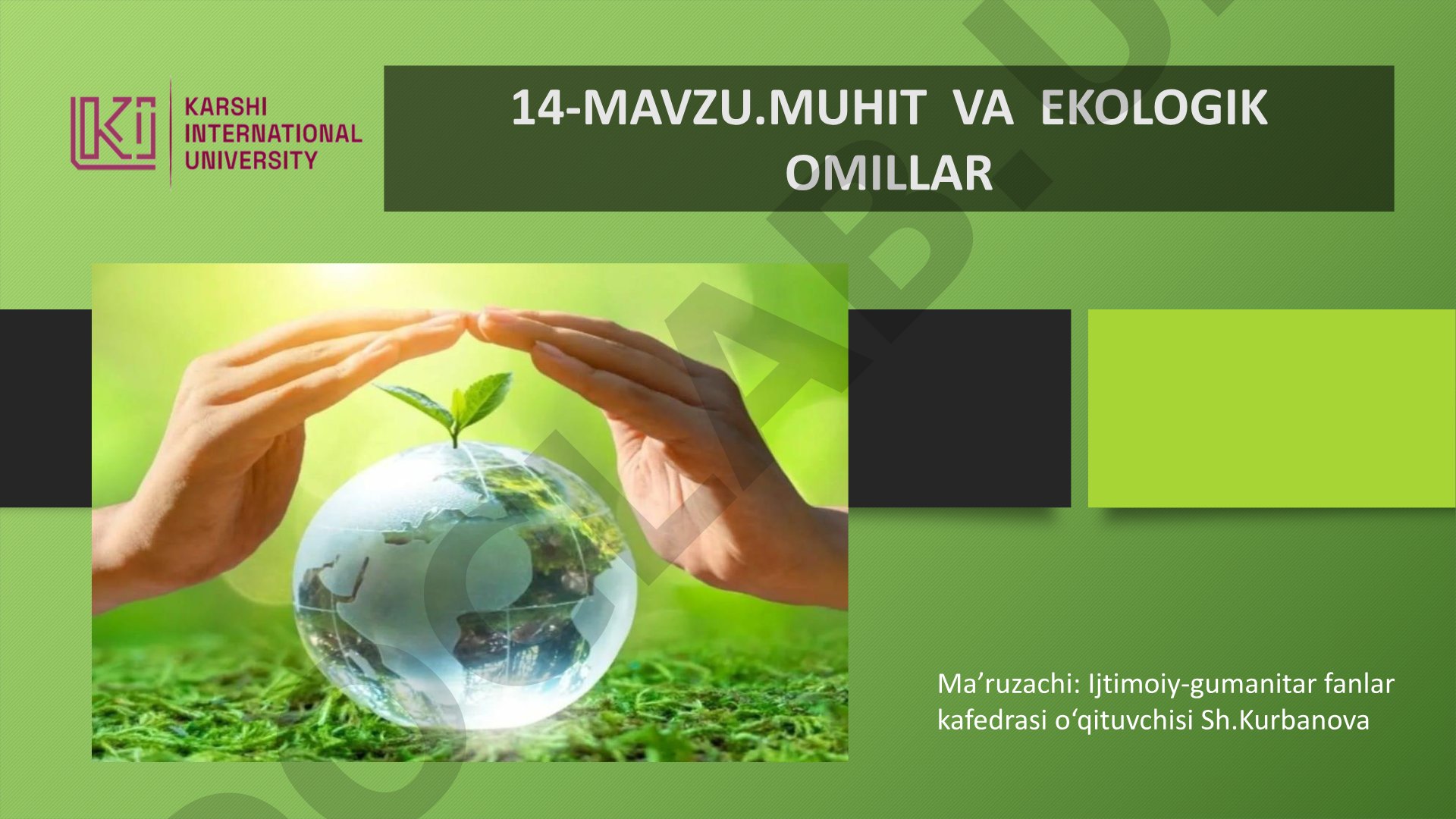 Muhit va ekologik omillar