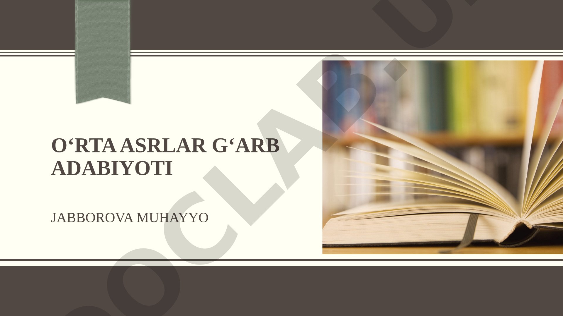 O'rta asrlar G'arb adabiyoti