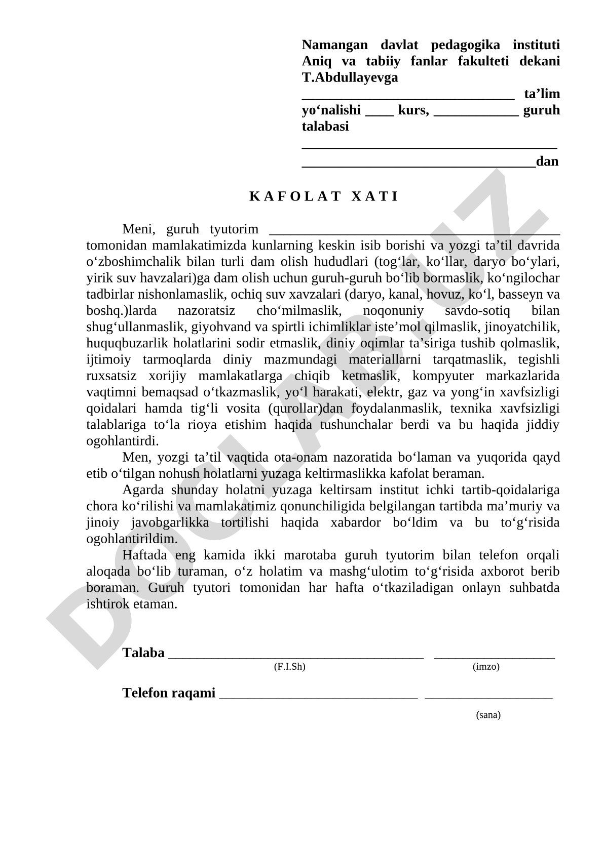 Kafolat xati