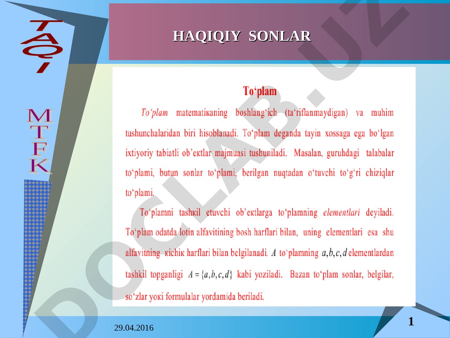Haqiqiy sonlar