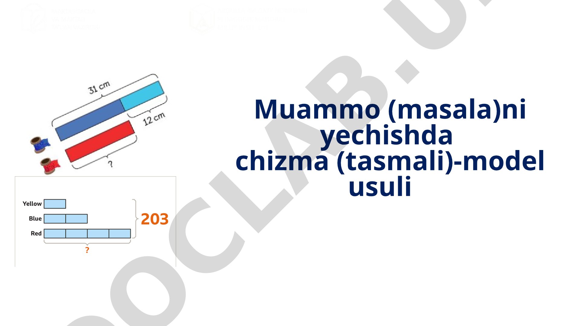 Muammo (masala)ni yechishda chizma (tasmali)-model usuli