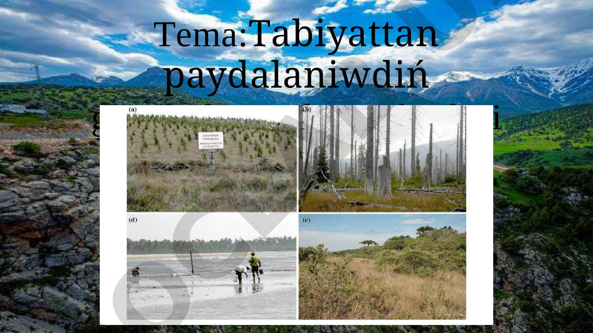 Tabiyattan paydalaniwdiń geoekologiyaliq tiykarlari