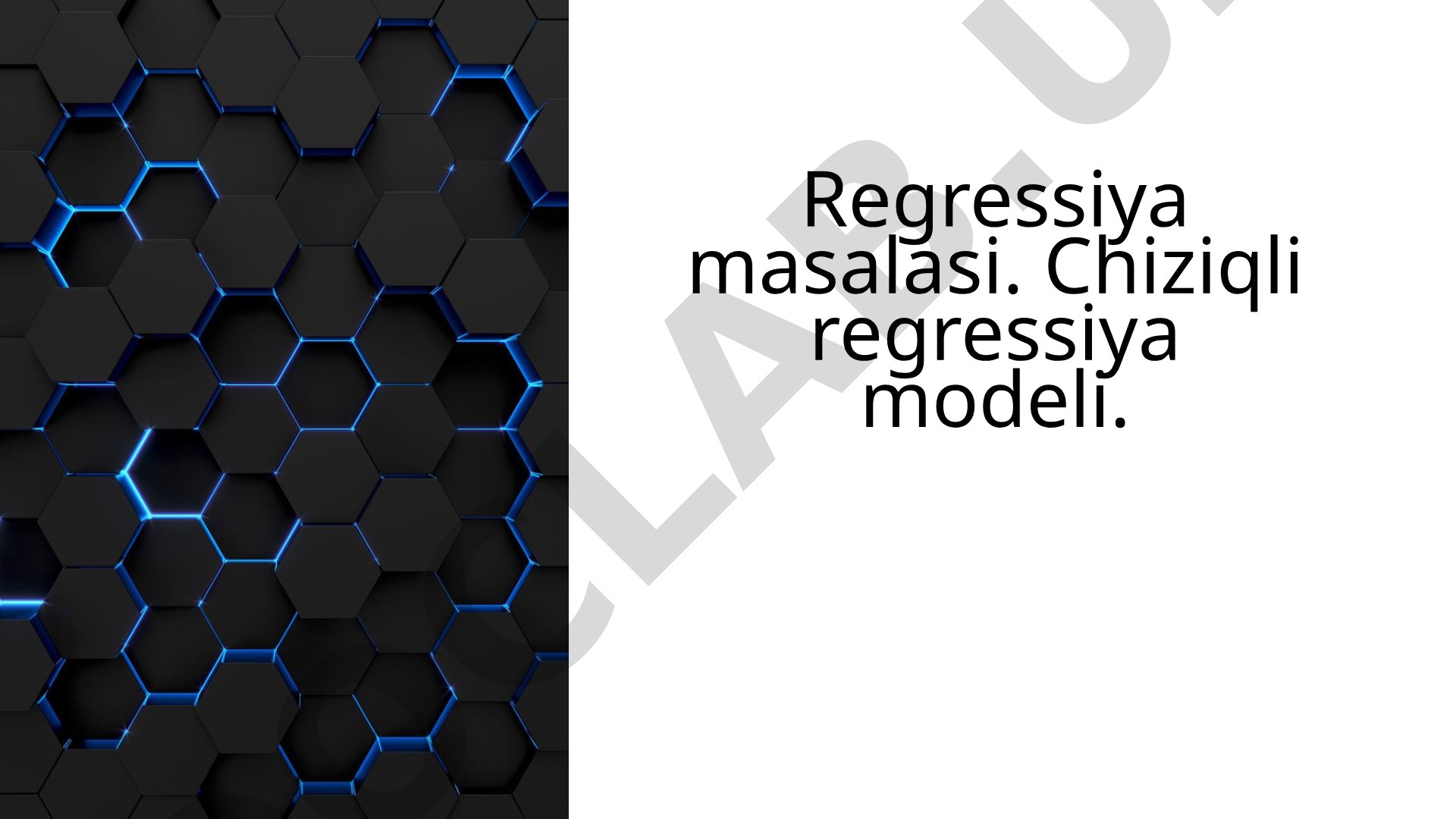 Chiziqli regressiya modeli va gradient tushish algoritmi