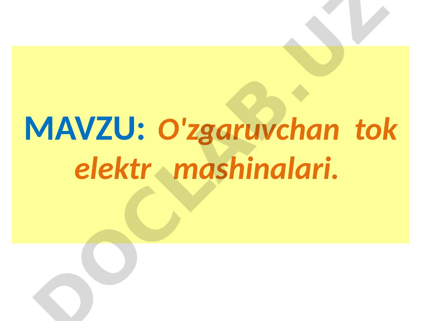 O'zgaruvchan tok elektr mashinalari