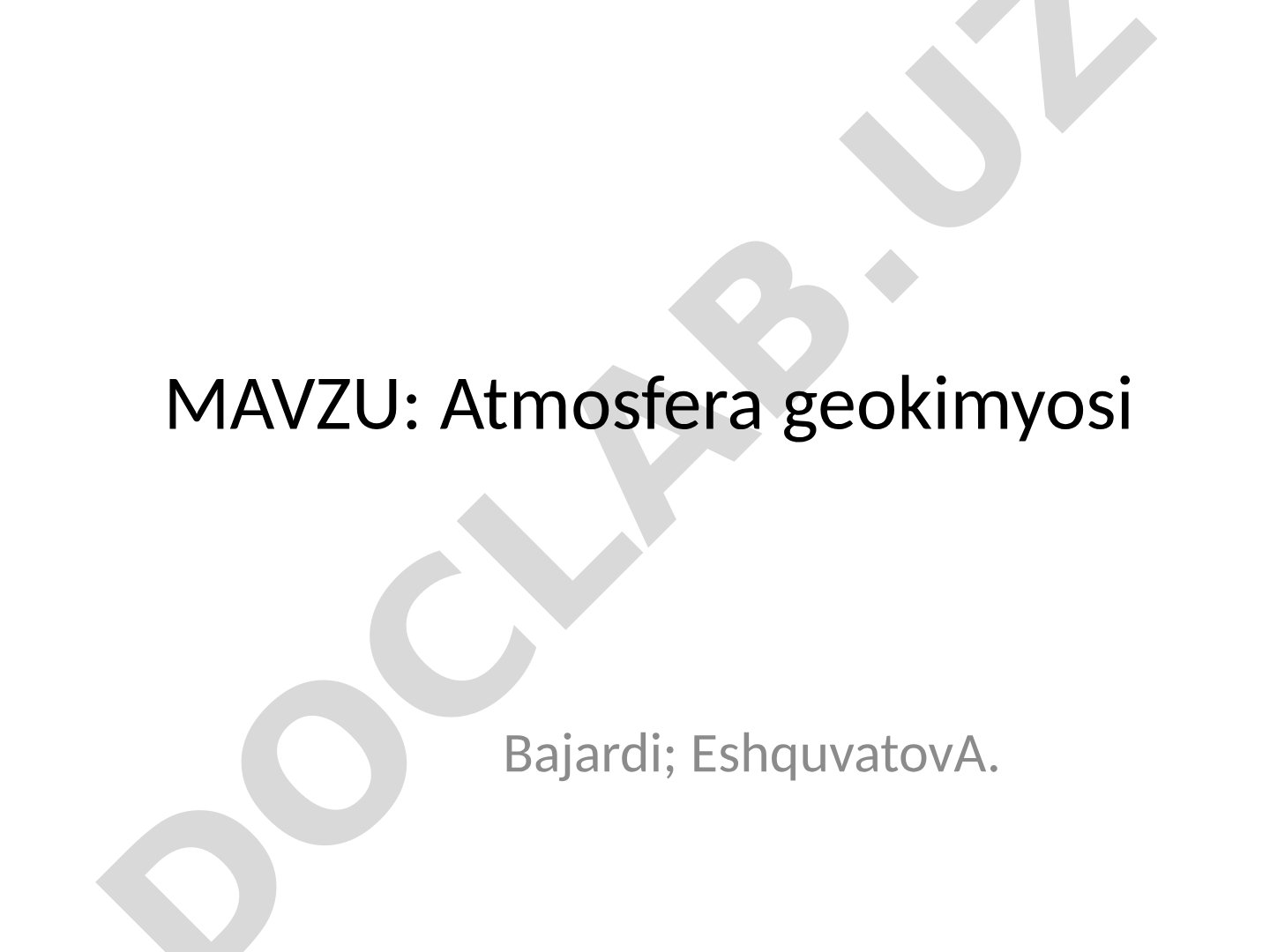Atmosfera geokimyosi