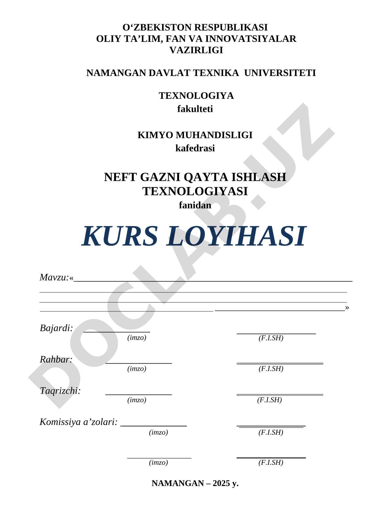 Neft gazni qayta ishlash texnologiyasi