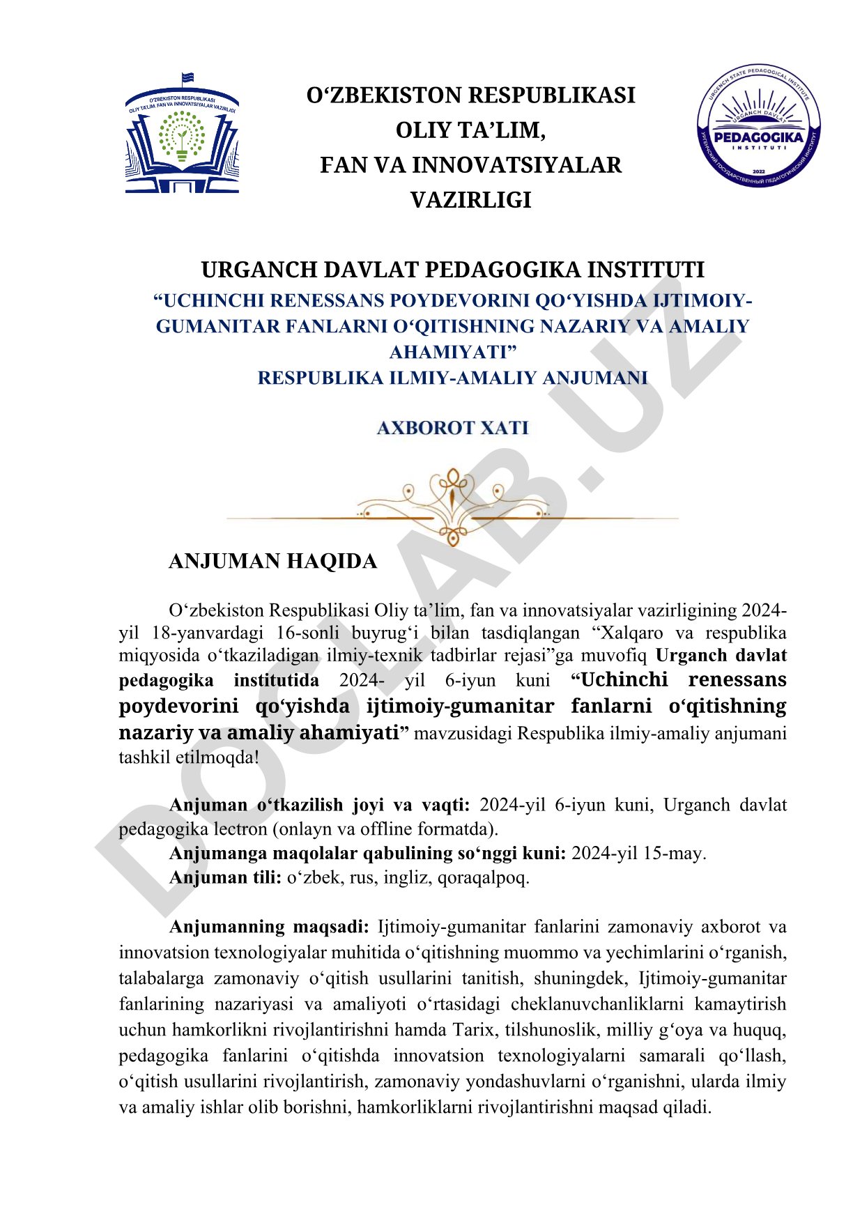 Uchinchi renessans poydevorini qo'yishda ijtimoiy-gumanitar fanlarni o'qitishning nazariy va amaliy ahamiyati
