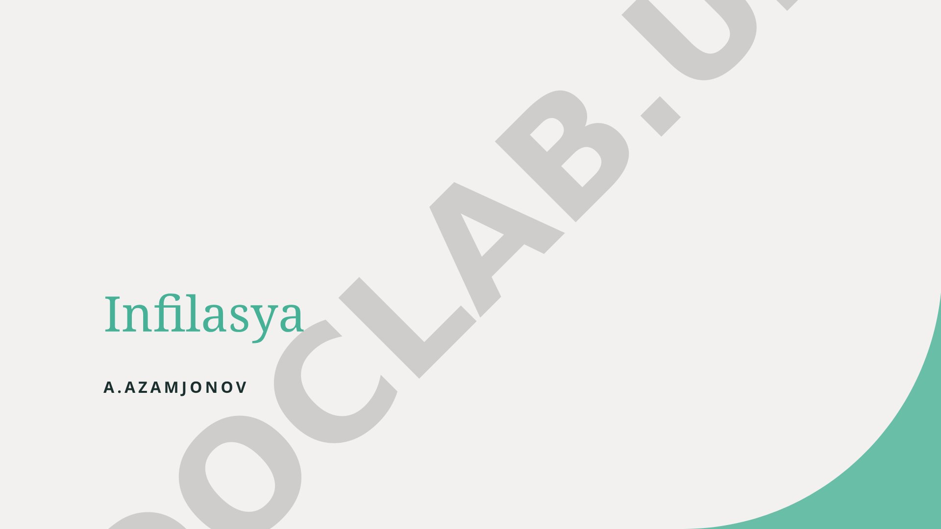 Inflyatsiya tushunchasi, iqtisodiy ta'siri, O'zbekiston holati va boshqarish usullari