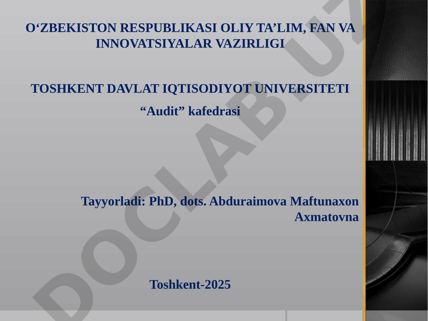 Auditorlik xulosa va takliflarining xalqaro standartlari