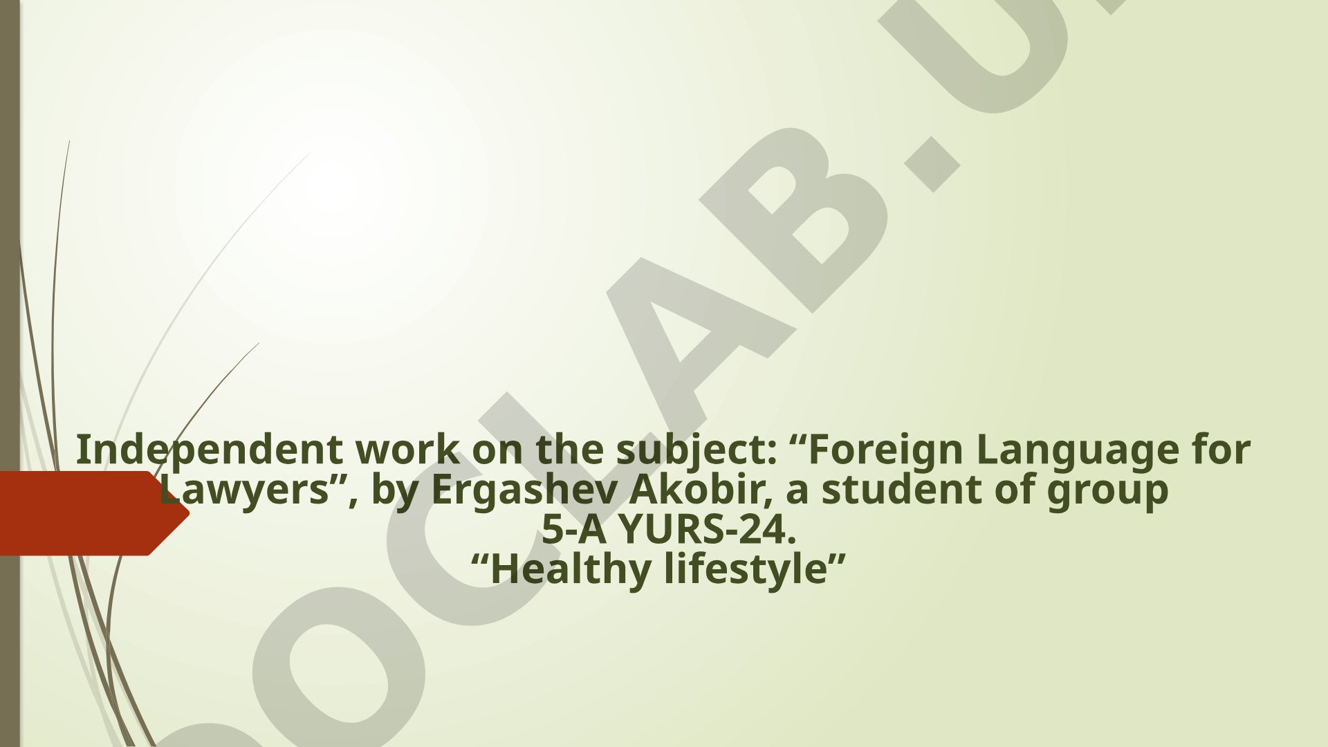 Healthy lifestyle