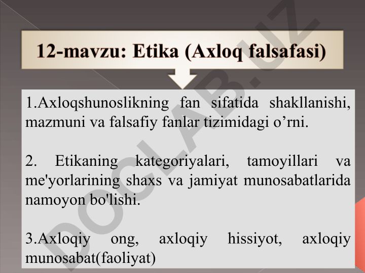 Axloqshunoslikning fan sifatida shakllanishi va axloqiy kategoriyalar