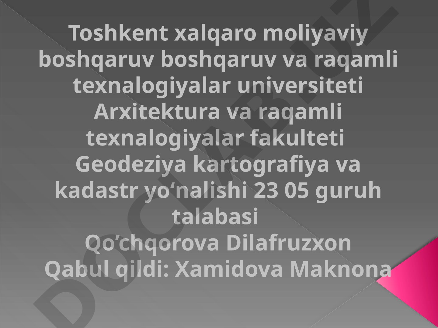 Yer usti ob'ektlarini lazerli skaner bilan syomka qilish