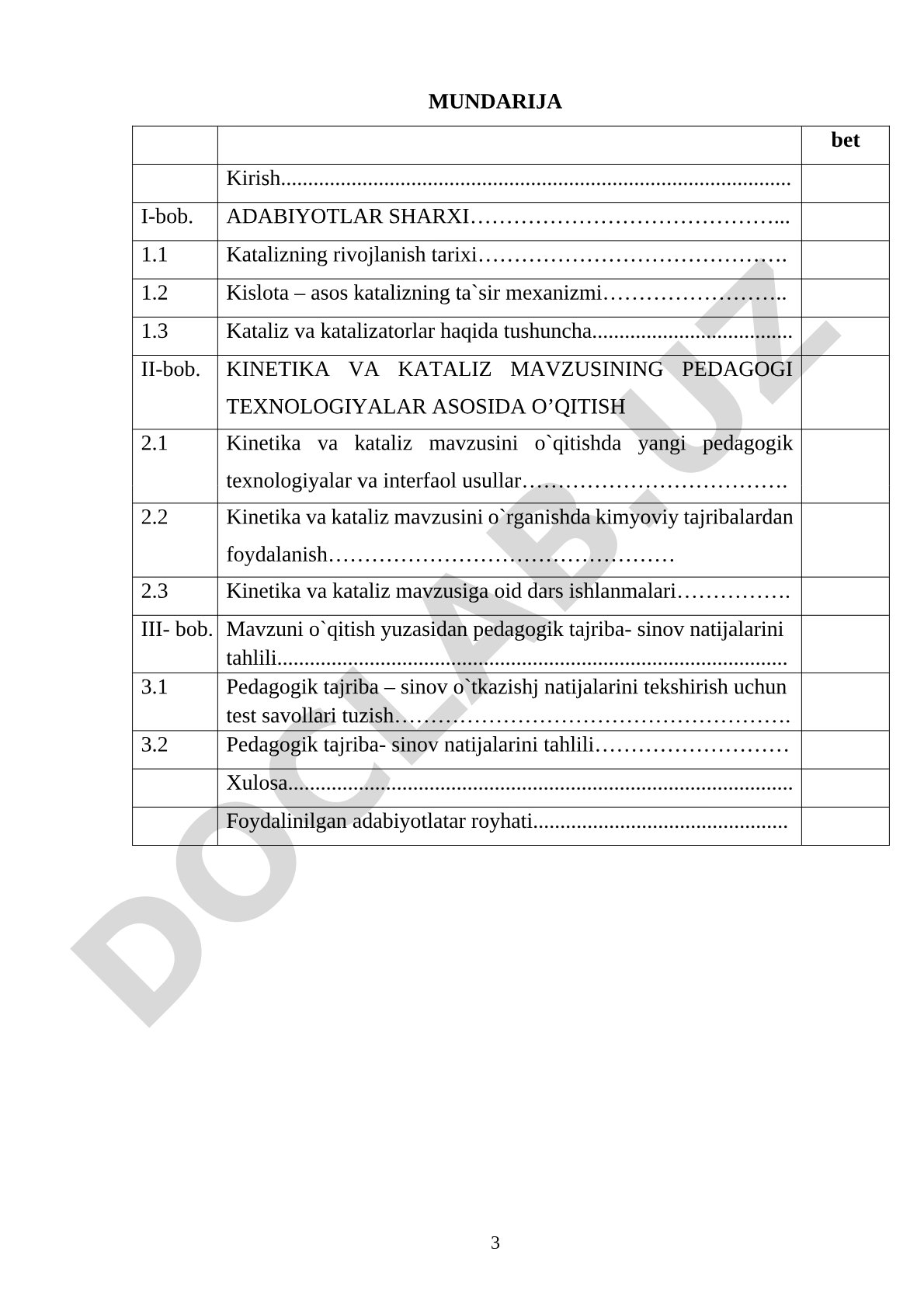 Kinetika va kataliz mavzusining pedagogic texnologiyalar asosida o’qitish
