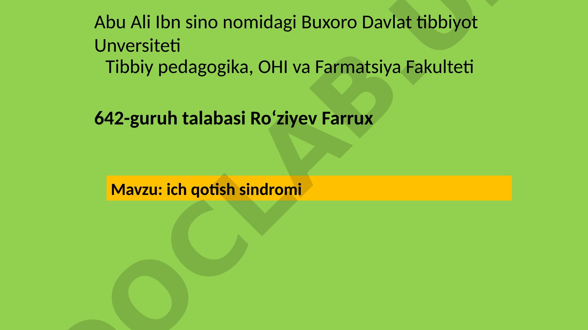 ich qotish sindromi