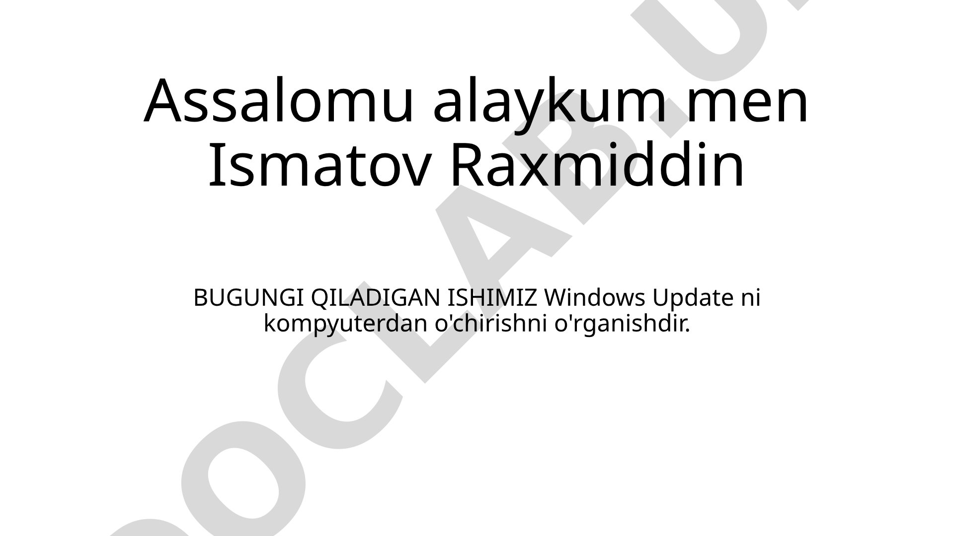 Windows Update ni kompyuterdan o'chirish
