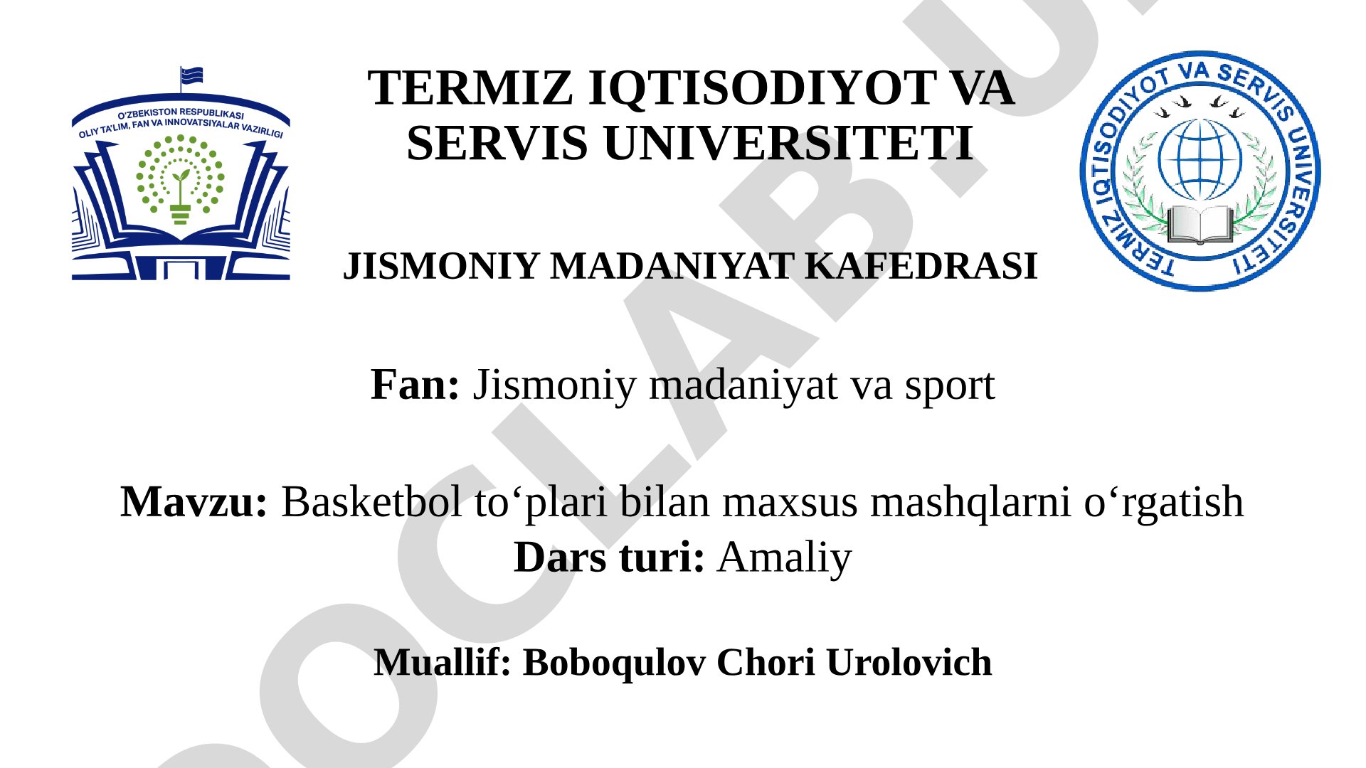 Basketbol to'plari bilan maxsus mashqlarni o'rgatish