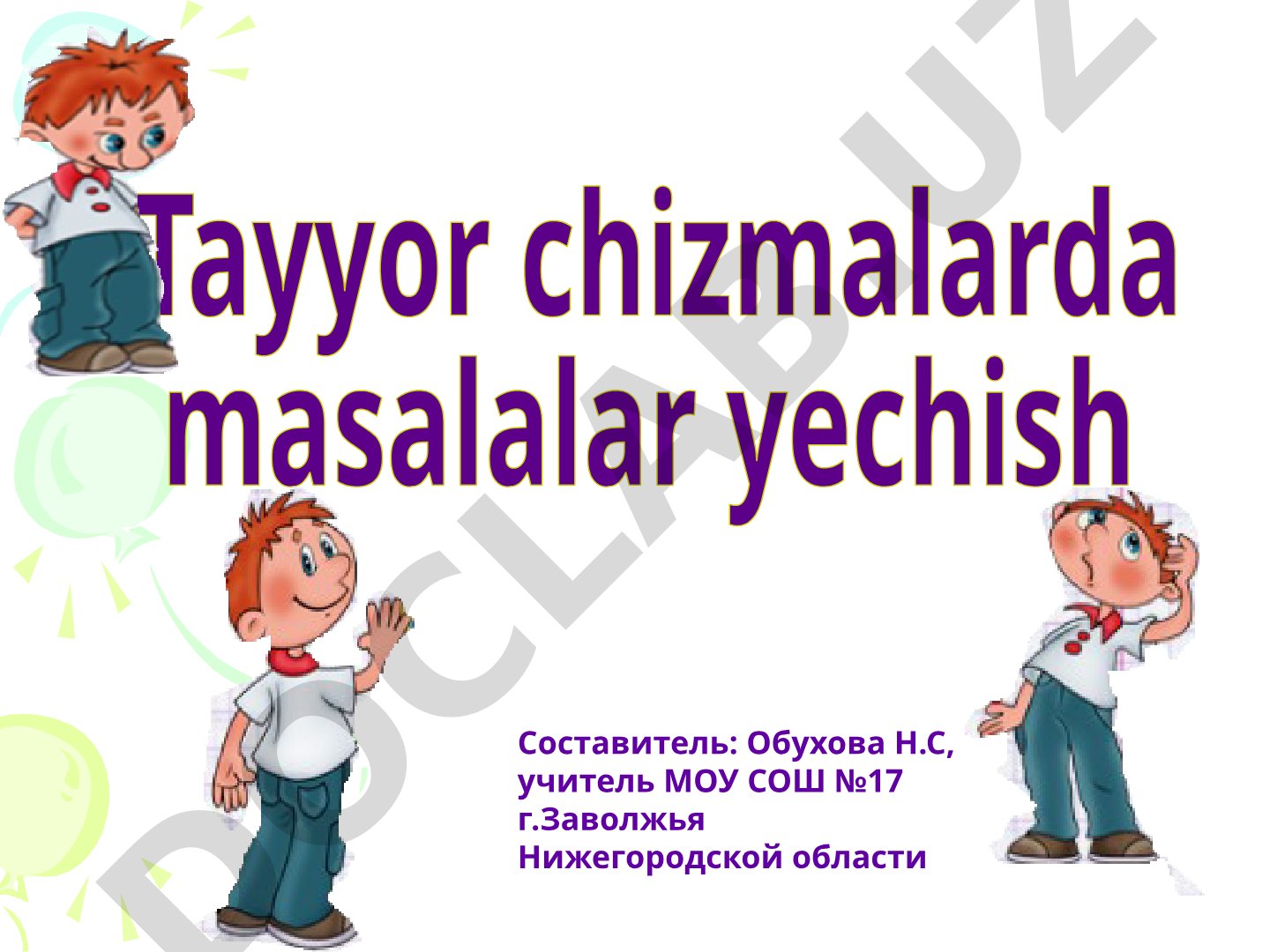 Tayyor chizmalarda masalalar yechish