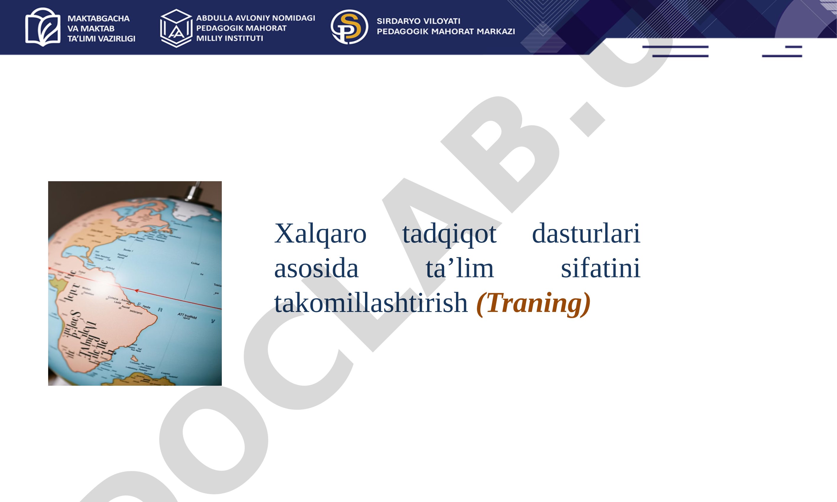 Xalqaro tadqiqot dasturlari asosida ta'lim sifatini takomillashtirish
