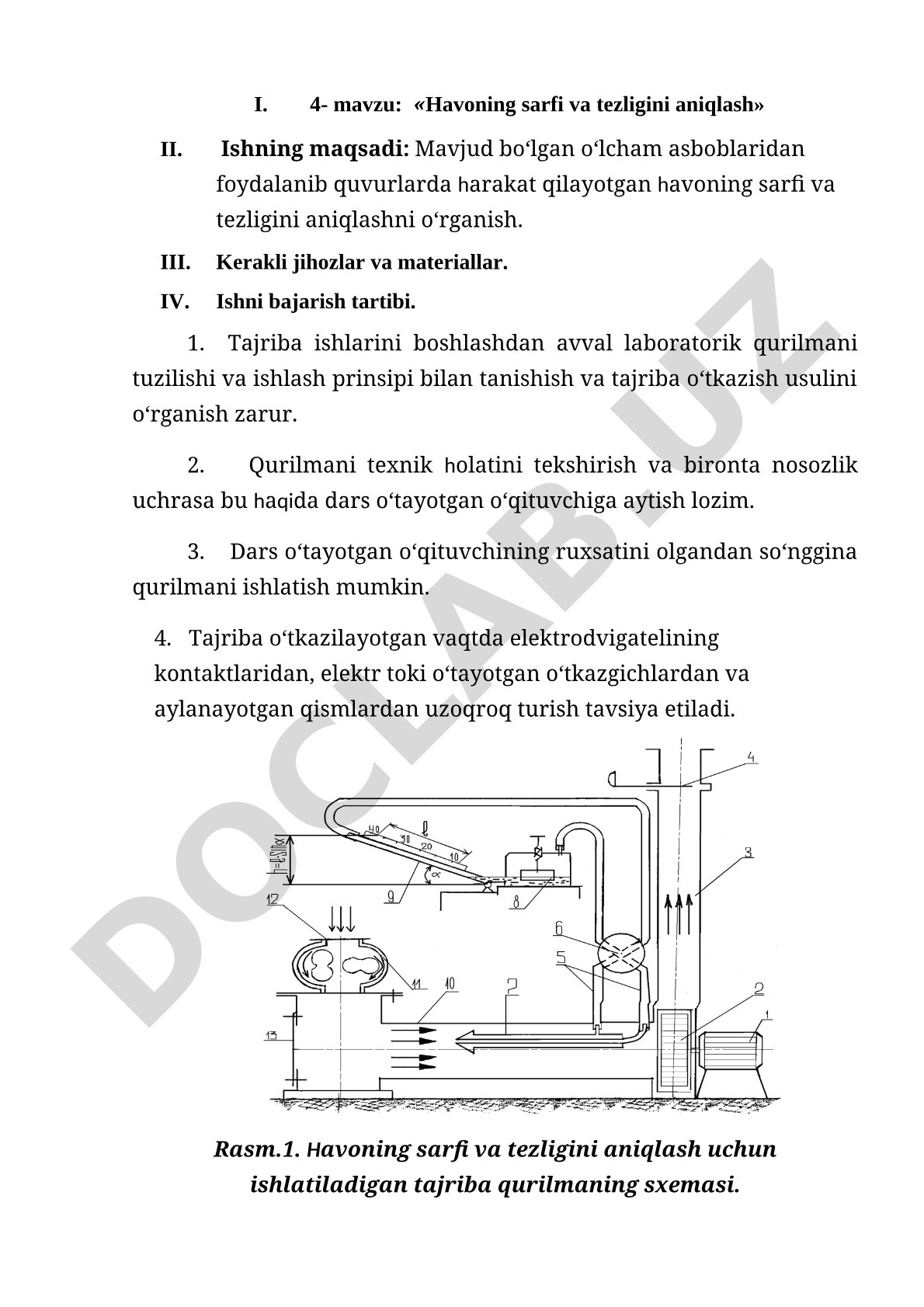 Havoning sarfi va tezligini aniqlash