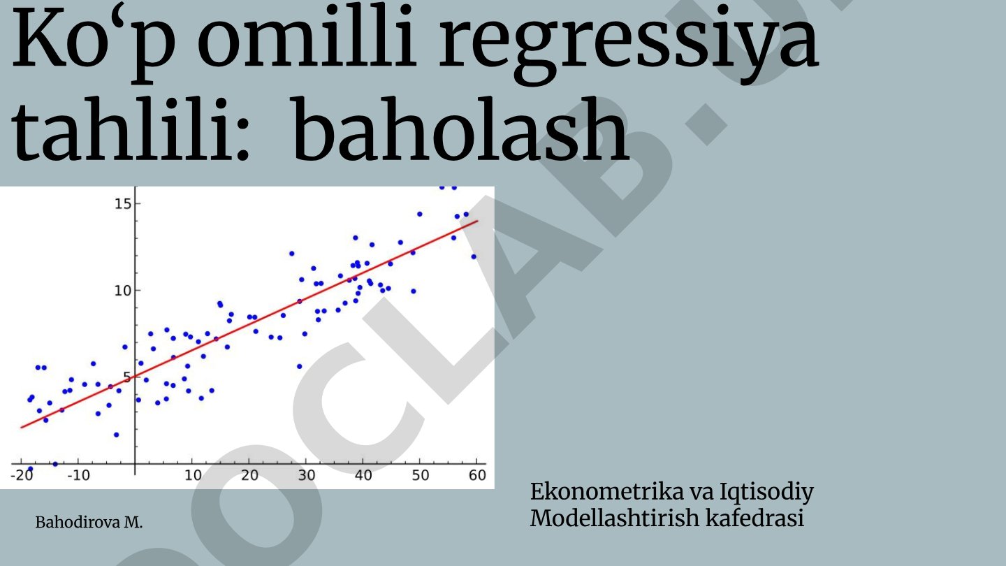 Ko‘p omilli regressiya tahlili: baholash
