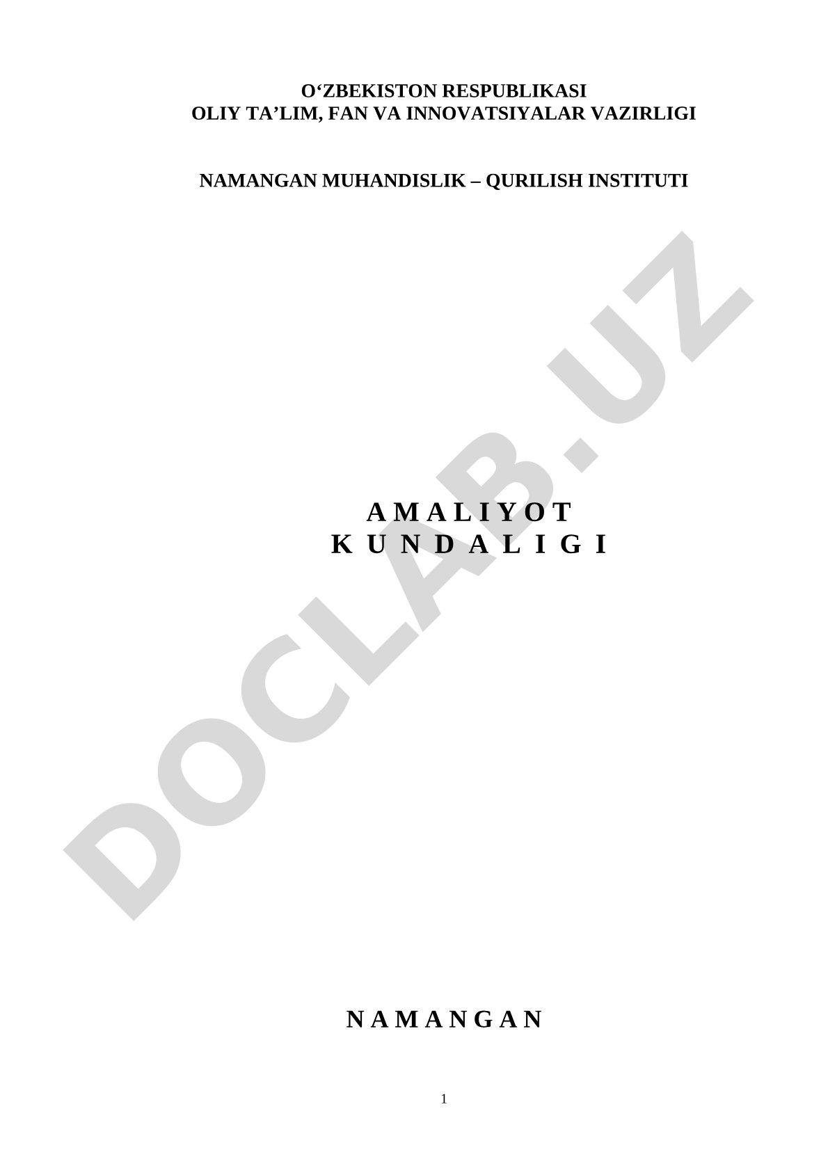 Amaliyot kundaligi
