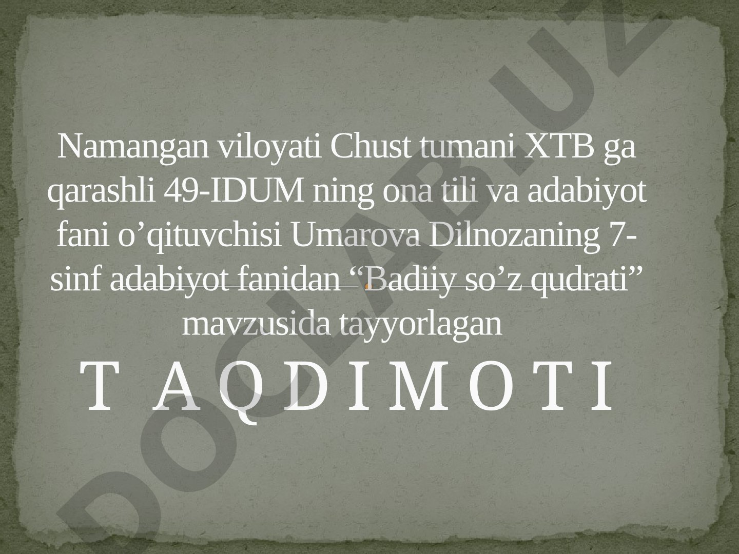 Badiiy so'z qudrati
