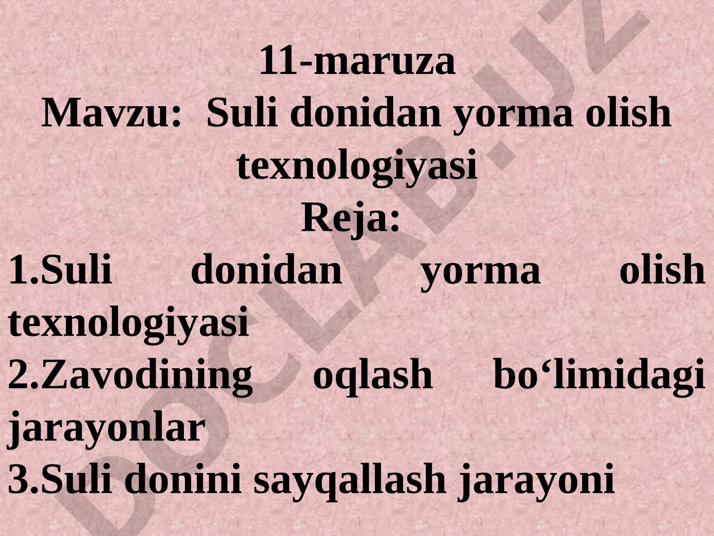 Suli donidan yorma olish texnologiyasi