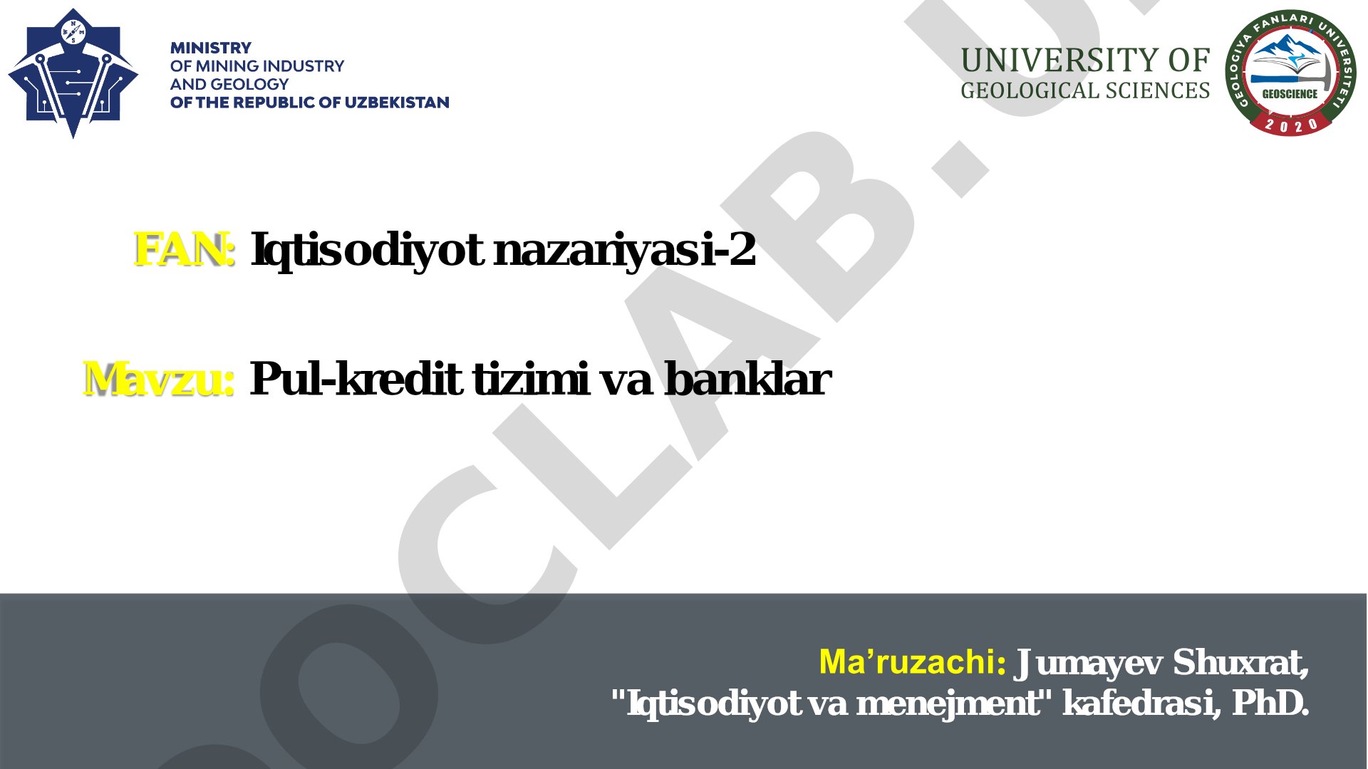 Pul-kredit tizimi va banklar