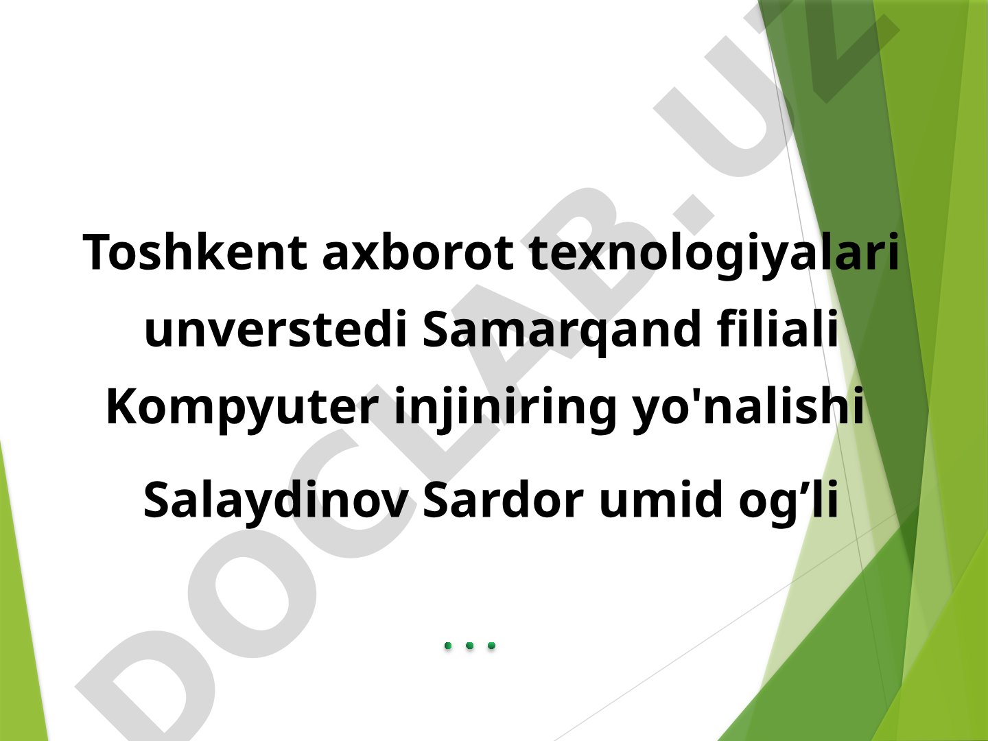 Loyihaning maqsadi va vazifalari