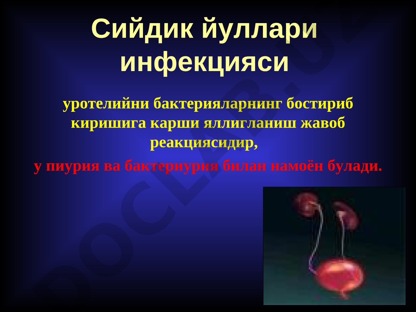 Сийдик йуллари инфекцияси: пиурия, бактериурия, асимптоматик бактериурия