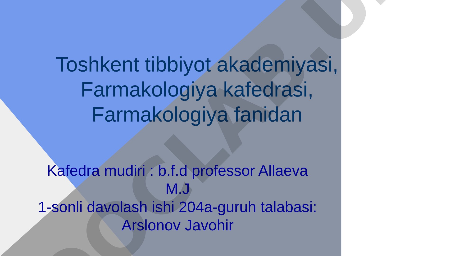 Zamonaviy anestetik vositalar