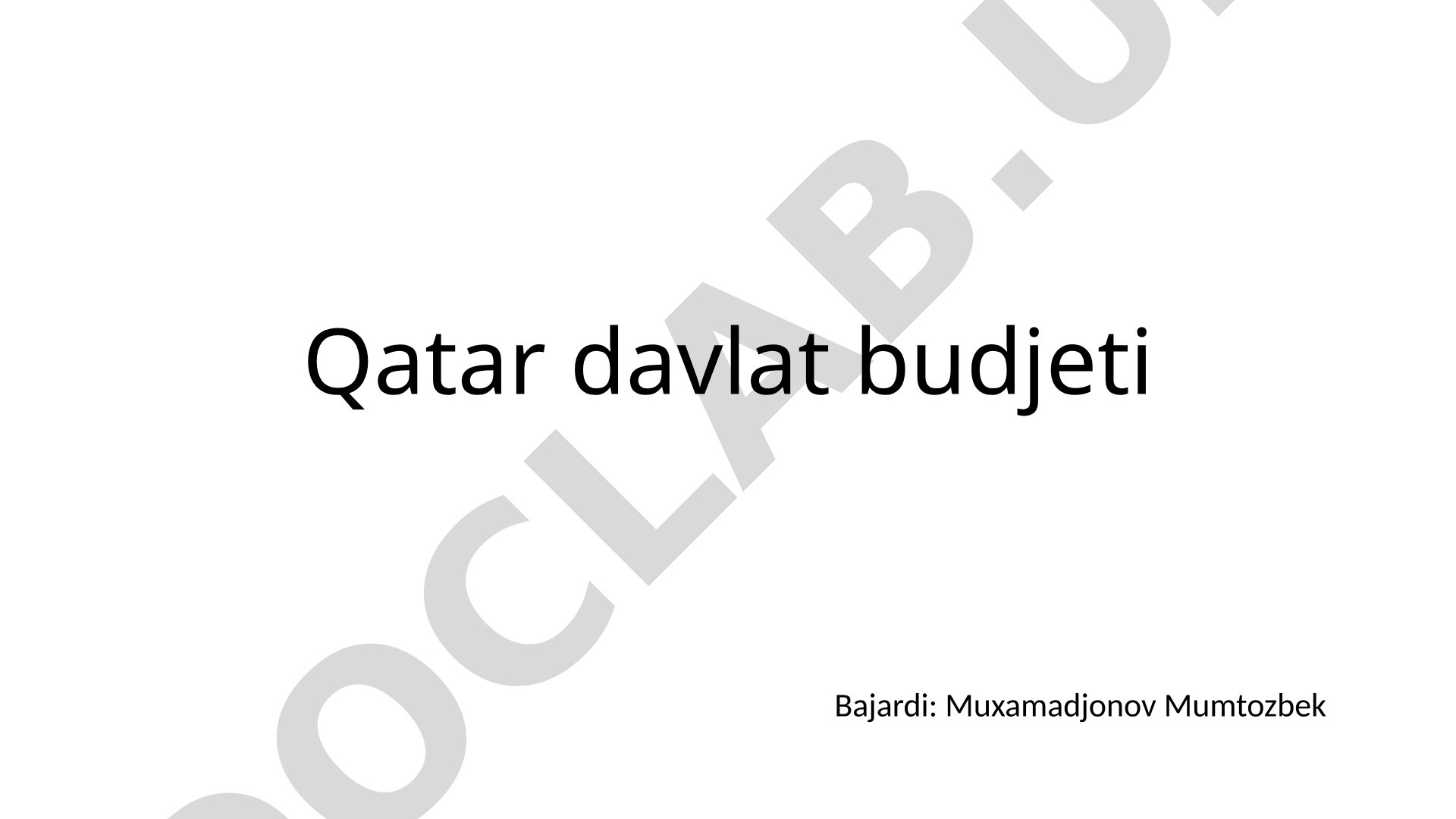 Qatar davlat budjeti ko'rsatkichlari, prognozlari va savdo profitsiti