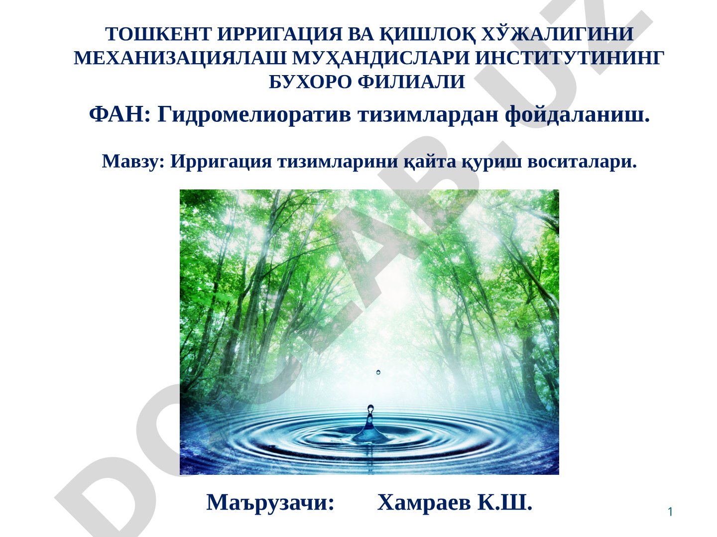 Irrigatsiya tizimlarini qayta qurish vositalari